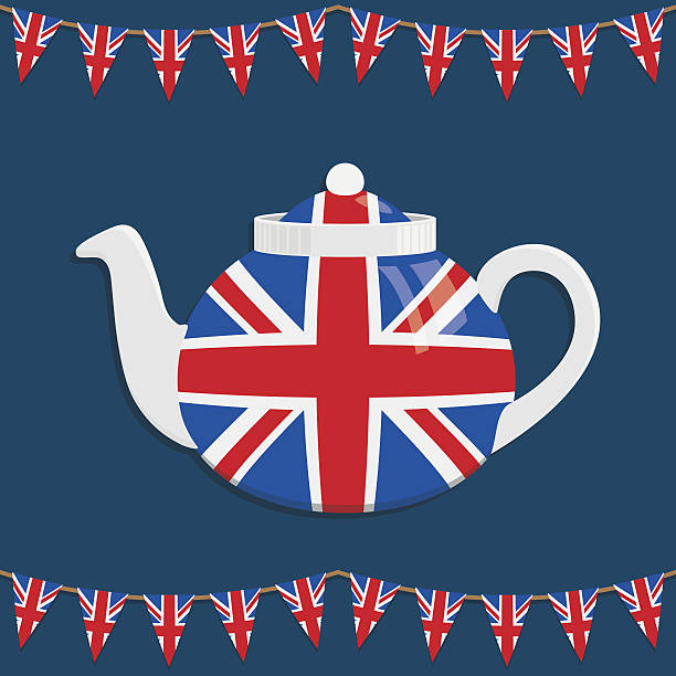 Brytanii Czajnik do herbaty – artystyczna grafika wektorowa