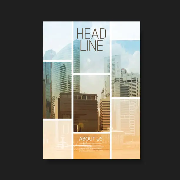 Vector illustration of Flyer or Cover Design with Skyscrapers