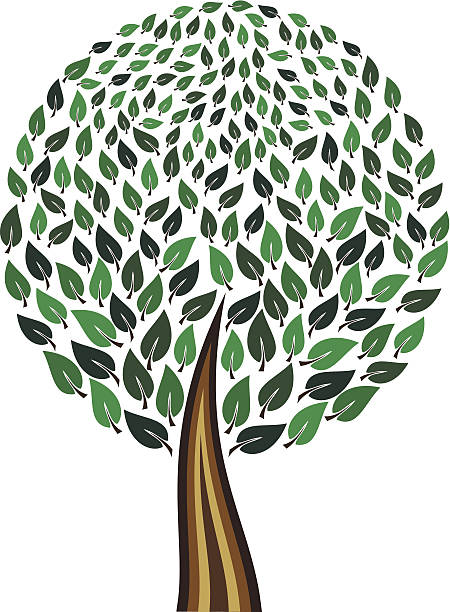 丸型の命の木にマルチカラーの葉 ベクターアートイラスト