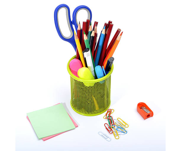 istock Colorful School Supplies Stationery and notepad 502644136