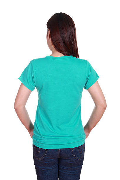 istock female with blank t-shirt (back side) 502644587