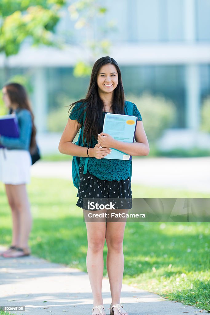 College students Group of high school students outside. 18-19 Years Stock Photo