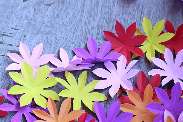 istock Artificial flowers with colorful paper 502646368