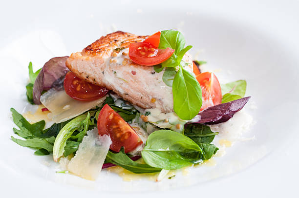 istock Grilled salmon whit salad 502646744