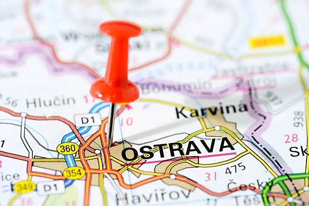 European cities on map series: Ostrava