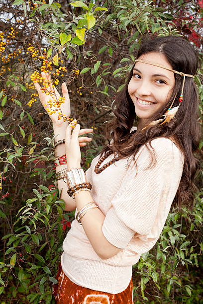 Smiling with berries stock photo