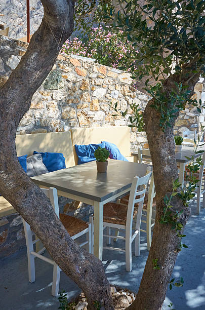 istock Greek terrace on Tinos with table and chairs 502658794