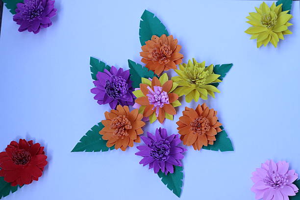 istock Artificial flowers with colorful paper 502659590