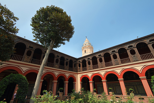 Krakow, Poland - March 25, 2014 : Courtyard of the famous Museum of the Jagiellonian University Collegium Maius