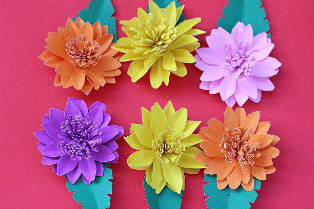istock Artificial flowers with colorful paper 502660134