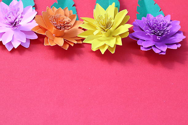 istock Artificial flowers with colorful paper 502660224