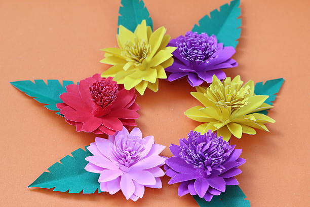 istock Artificial flowers with colorful paper 502660304