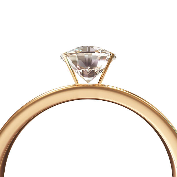 istock Golden Wedding Ring with Diamond isolated on white background 502662441