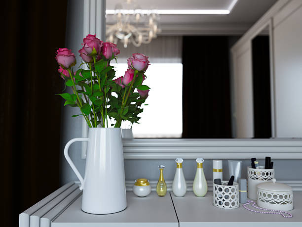 Valentine's day concept : Diamond-shaped frame , heart-shaped pillow and roses on wood background