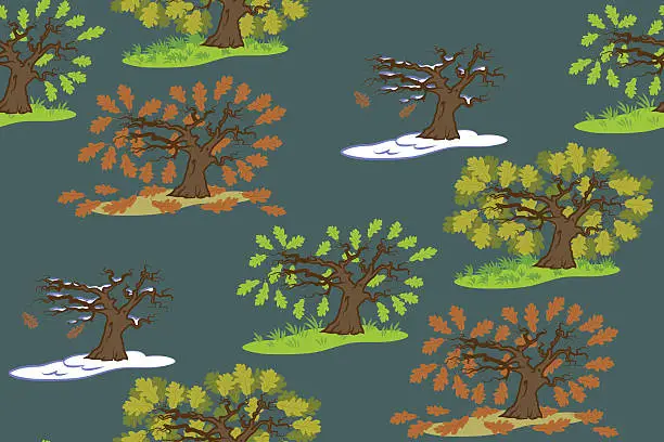 Vector illustration of Seasons seamless pattern