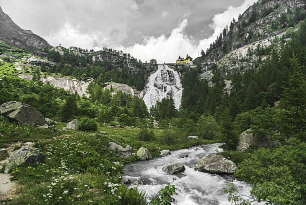 Waterfall of river Toce in Formazza Valley, Piedmont - Italy