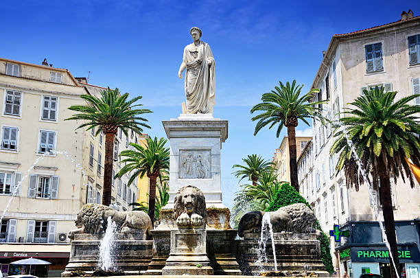 Napoleon in Ajaccio Napoleon statue in Ajaccio, Corsica, France. The statue was made in 1804 by Francesco Massimiliano Labourer corsica photos stock pictures, royalty-free photos & images