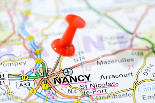 European cities on map series: Nancy