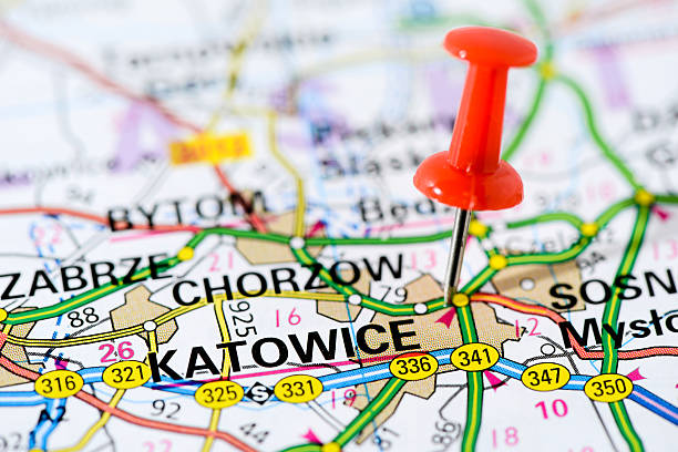 istock European cities on map series: Katowice 502666645