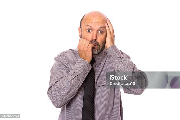 Fear Stock Photo - Download Image Now - Businessman, Nail Biting, Adult