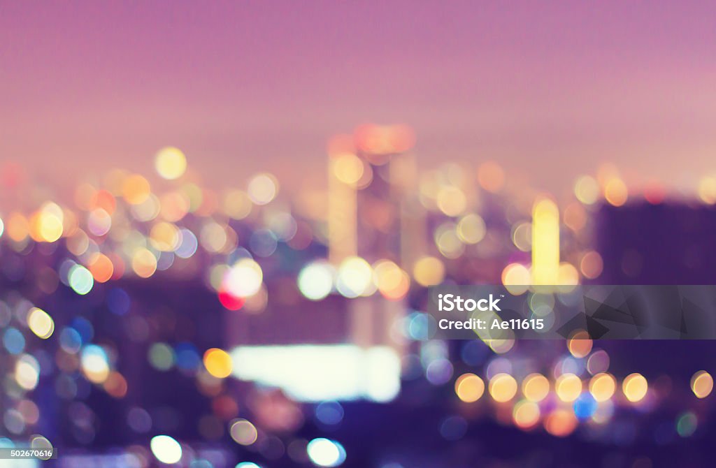 Vintage style of blur city lights background. Bokeh background. 2015 Stock Photo