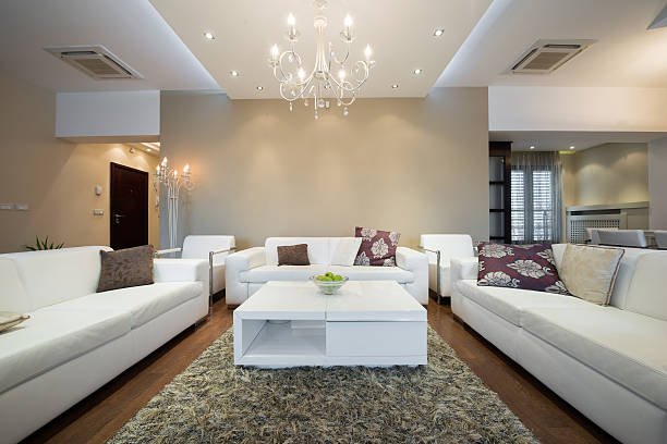 istock Interior of a modern spacious living room 502670652