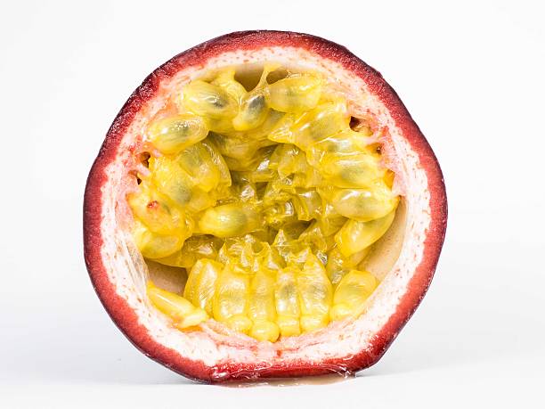 Passion fruit on a white background.