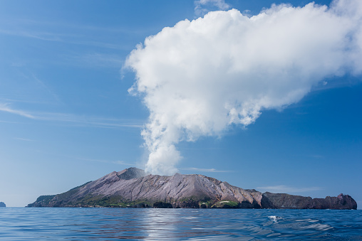 The most active volcano in New Zealand, an island in Bay of Plenty.