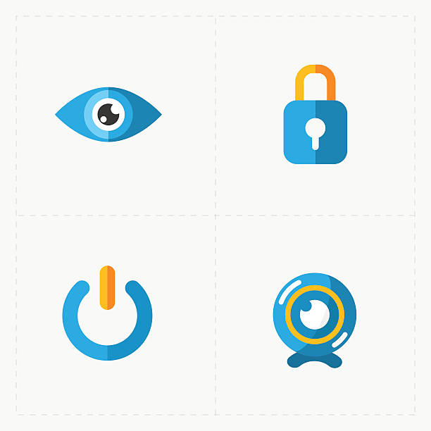 istock Four Colorful flat social icons set on White 502673850