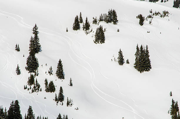 istock Fresh Ski Tracks in the Alpine Powder Snow 502673942