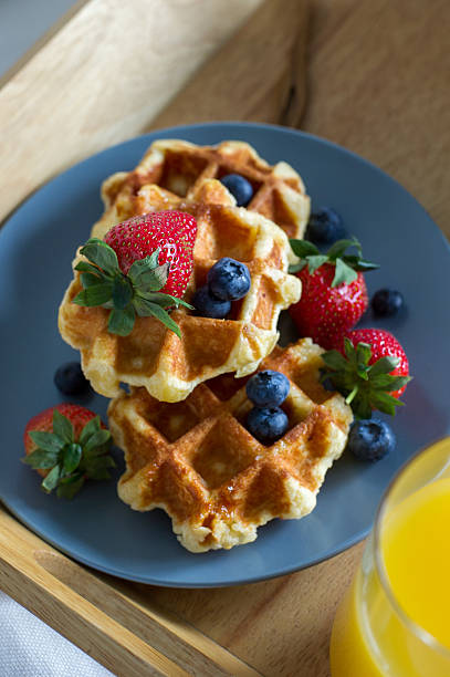 istock Waffle with fruits topping 502675448
