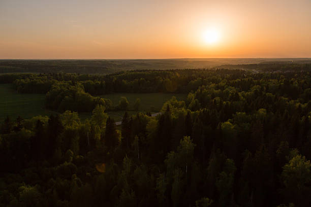 istock Moscow suburbs in the evening bird's-eye view 502683949