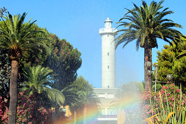 Lighthouses of Punta Faro in Lignano Sabbiadoro, a summer tourist spot on the Adriatic see coast