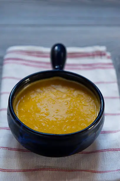 Close up of lentil soup