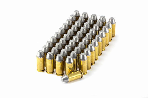 istock .45 acp semiwadcutter bullet isolated on a white background stac 502695700