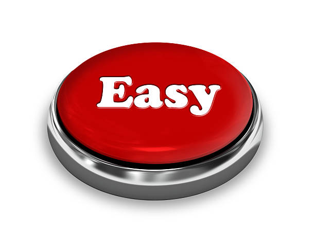 Easy Button Easy Button - Red smooth stock pictures, royalty-free photos & images