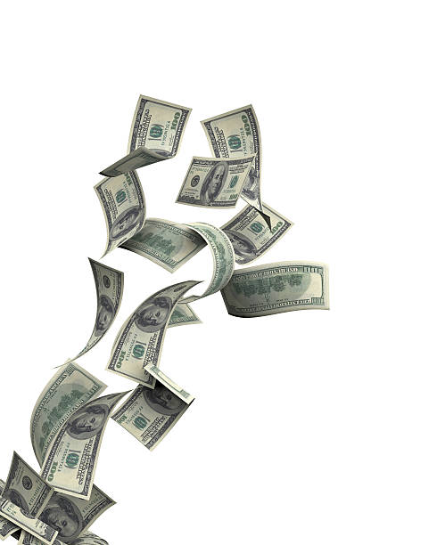 istock Flying American Currency on White Background 502698768