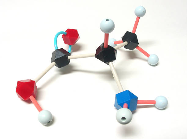 3D chemical model of alanine stock photo