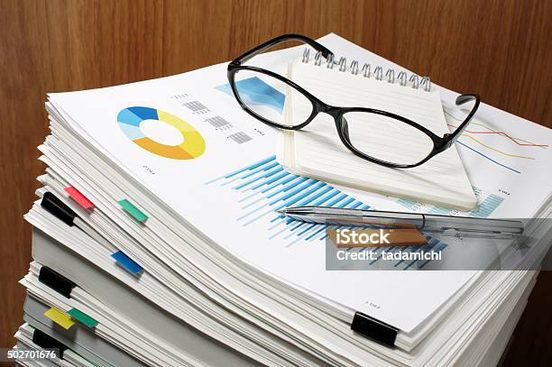 Document Management Paperwork Business Concept Stock Photo - Download Image Now - Research, Note Pad, Report - Document