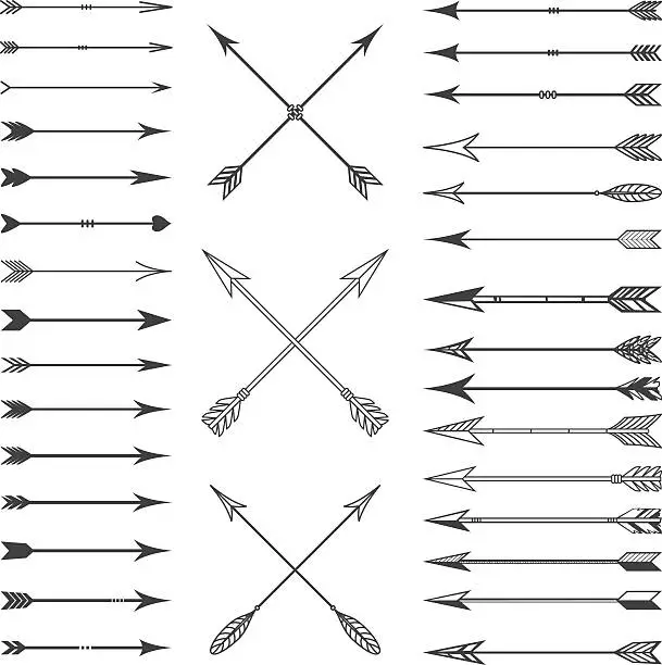 Vector illustration of Arrow Clip art Set in Vector on White Background