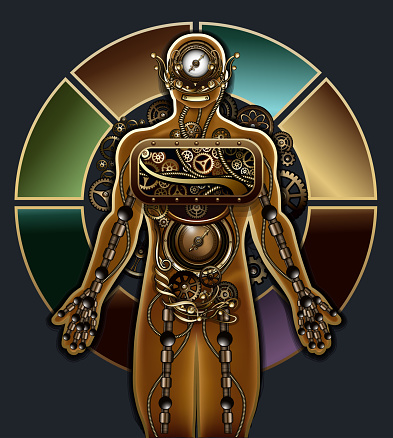 Mechanical steampunk man