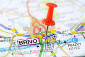 European cities on map series: Brno