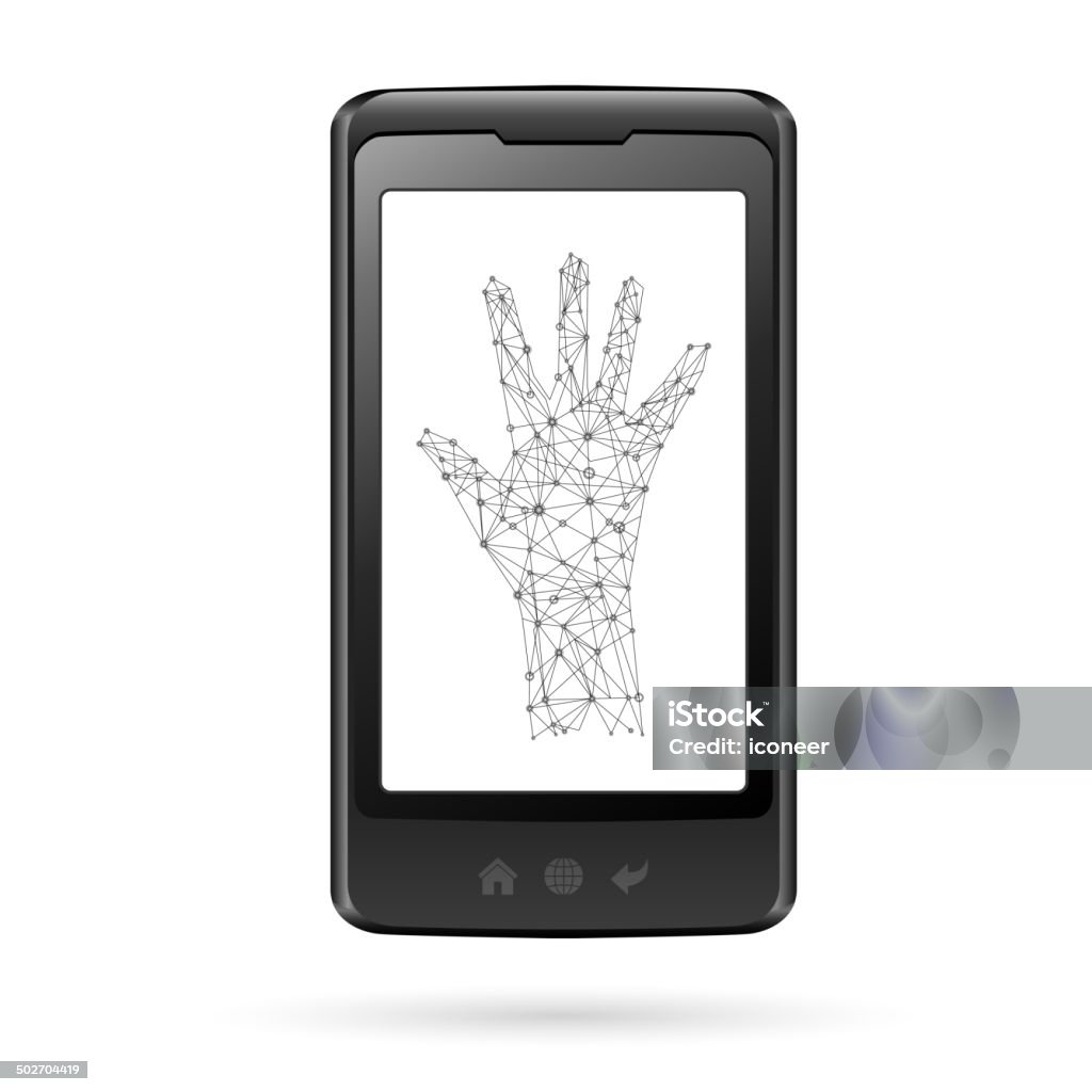 Smartphone mit hand-Netzwerk - Lizenzfrei Arbeitspersonal Vektorgrafik