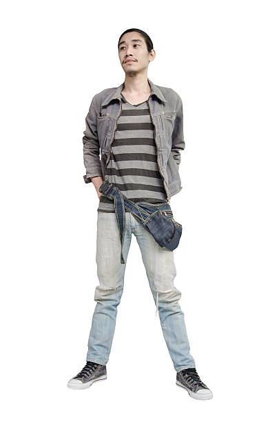 istock Denim fashion man on white background. 502704782