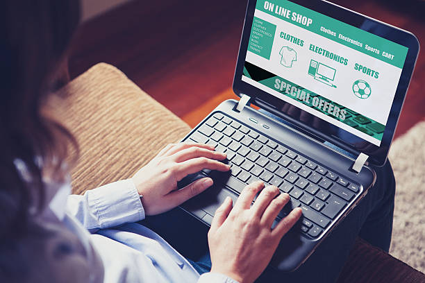 istock On line shoppping website in a laptop computer. 502706822