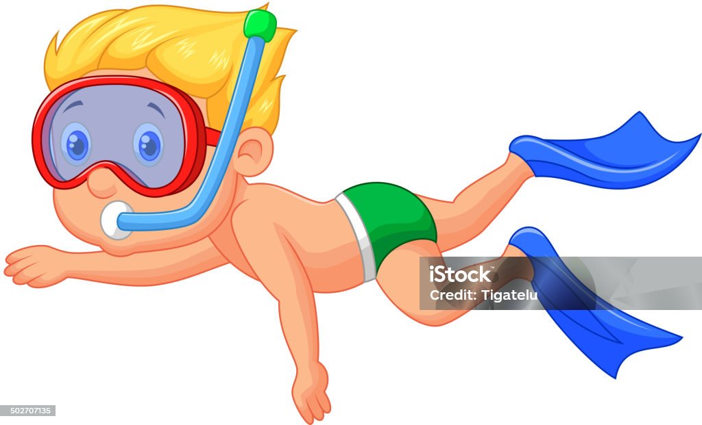 Cartoon boy diving Vector illustration of Cartoon boy diving Child stock vector