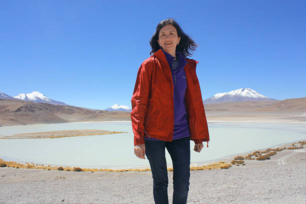 istock female on lagoon background in Bolivia 502707344