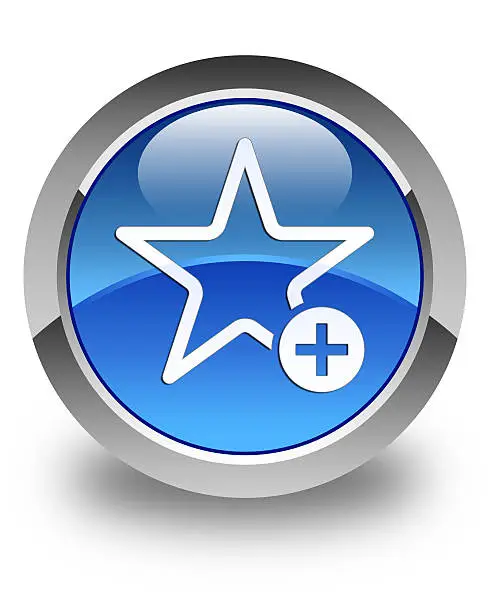 Photo of Add to favorite icon glossy blue round button