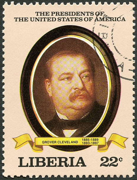 sello postal liberia 1982 muestra presidente grover cleveland (1885-1889) - grover fotografías e imágenes de stock