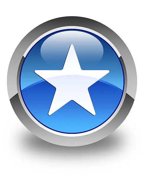 Photo of Star icon glossy blue round button 2